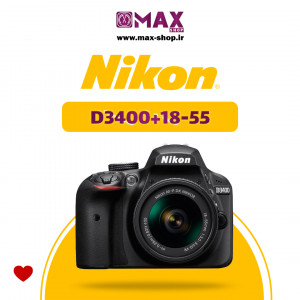 دوربین حرفه ای نیکون  | Nikon D3400+18-55mm  دست دو