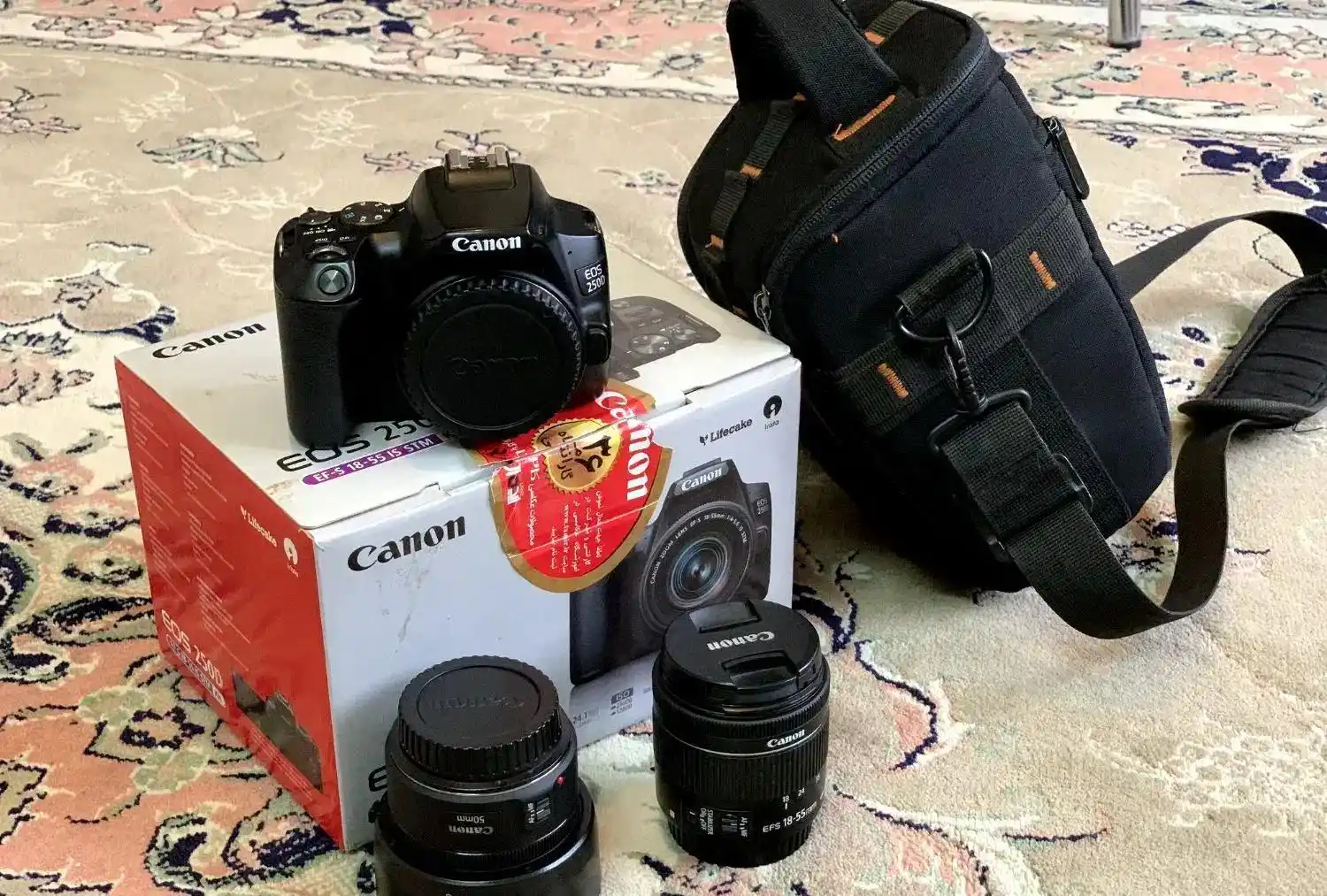 دوربین 250D canon همراه با لنز 50mm فیکس دست دو