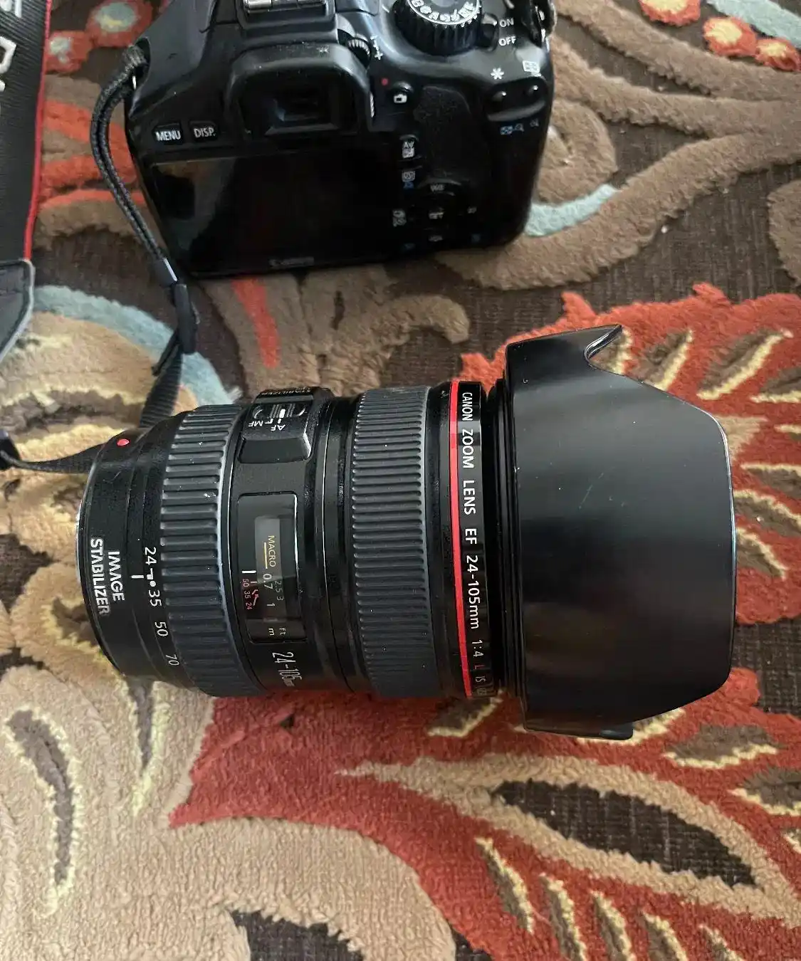 لنز دوربین canon 24 105 دست دو