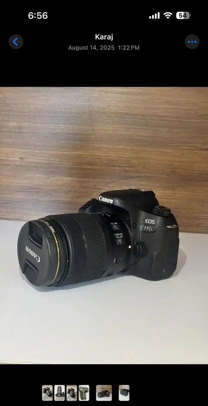دوربین canon 77d لنز 18-135 دست دو