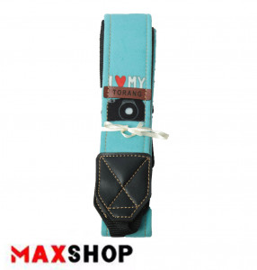 Blue minimalist design neck camera strap